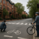 Boston pedestrian accident claim evidence at a crosswalk with a bicycle and roadway scene