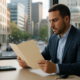 Boston car accident settlement documents and calculator in a professional setting