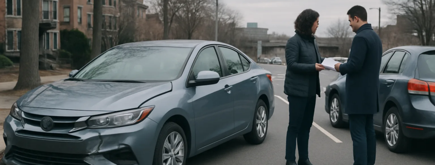 Massachusetts rental car accident claim involving a borrowed vehicle near Boston