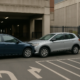Boston parking lot accident scene showing vehicles and documented collision evidence